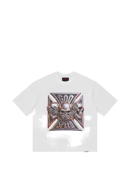 Tricou Godspeed cu imagine alb