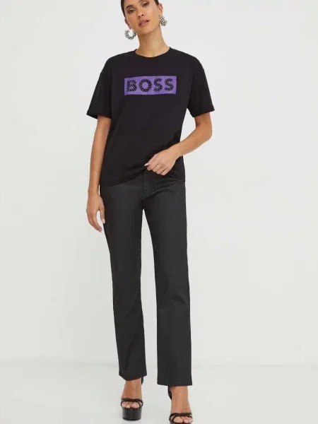 Blugi drepți Boss negru