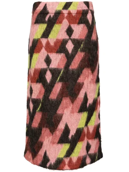Graficzny spódnica Maison Kitsune z nadrukiem w kształcie litery A różowa