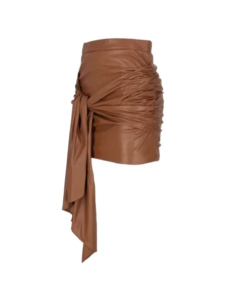 Fusta mini Elisabetta Franchi cu volane maro
