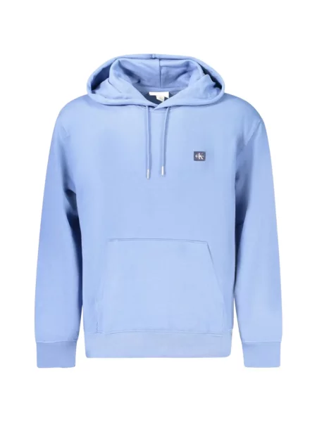 Hanorac cu glugă Calvin Klein cu autograf cu cordon albastru