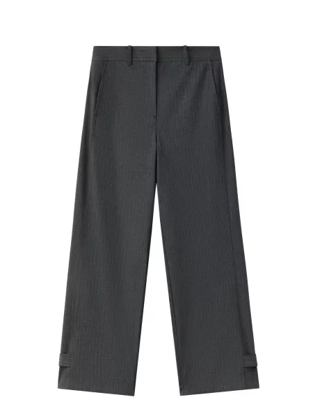 MANGO Pantaloni SOUFFLE metalic / deschis gri