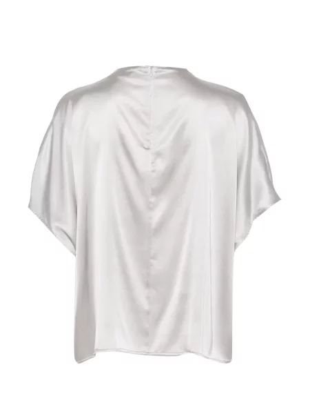 Scurt top Solotre din satin gri