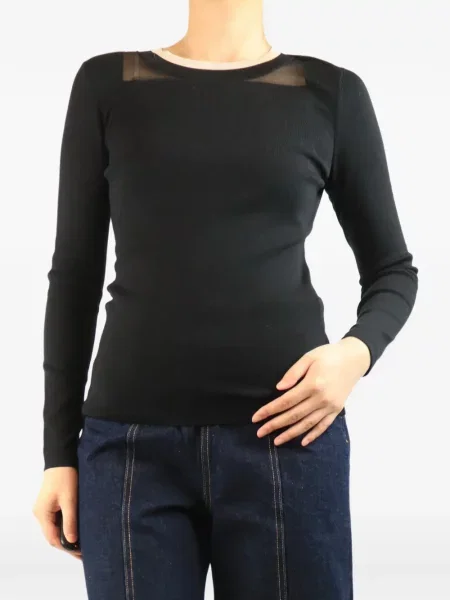 Lung top Akris negru