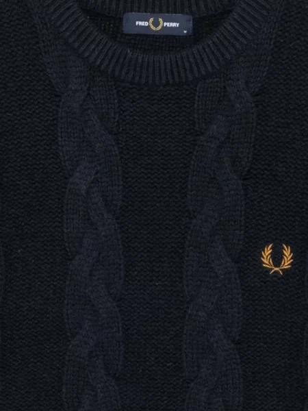 Pulover Fred Perry cu decolteu rotund albastru