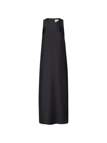 Rochie midi Loulou De Saison de mătase negru