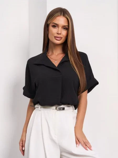 Блуза ISSA Plus комбінований верх чорний