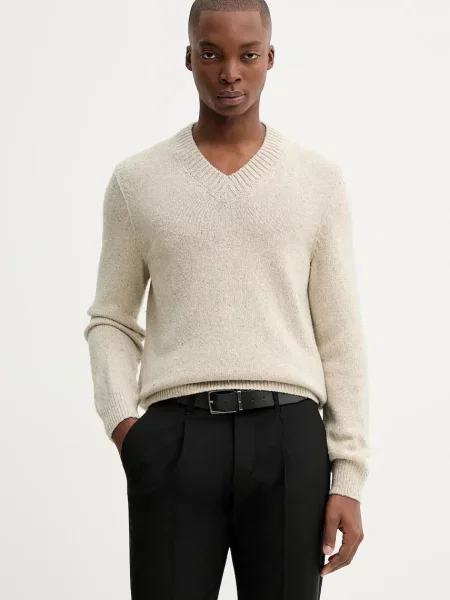 Pulover z dodatkom volne Marc O'Polo bež