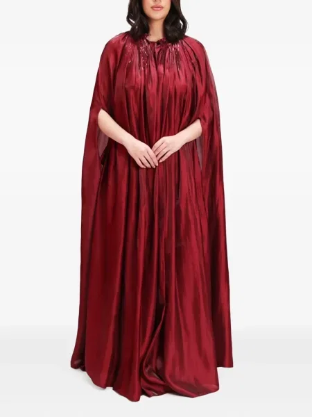 Rochie maxi Baruni plisată de costum roșu