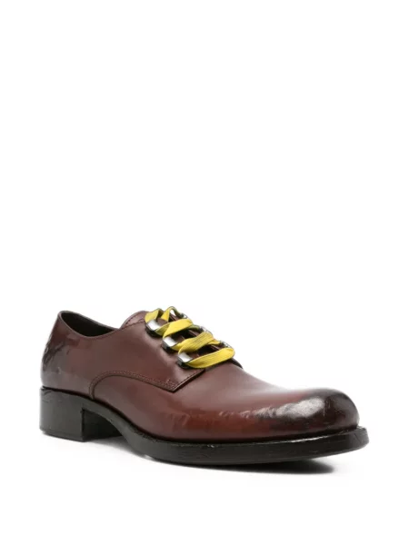 Pantofi Prada cu șireturi din piele maro