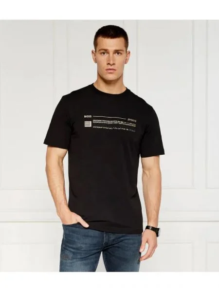 BOSS GREEN Tricou | stretch negru