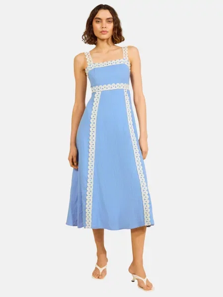 Friends Like These Rochie albastru / lână alb