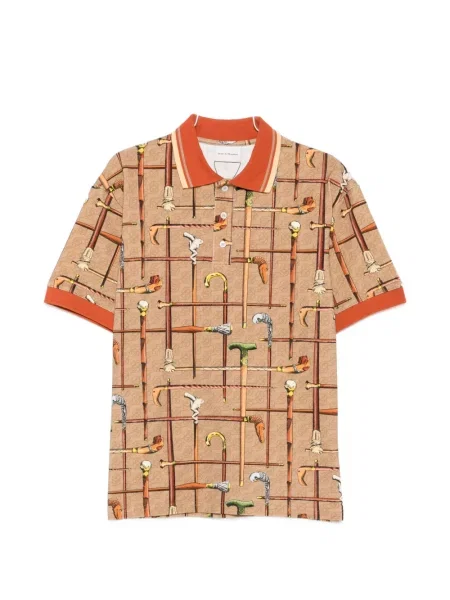 Tricou polo Drole De Monsieur cu imagine maro