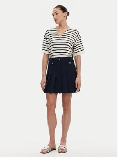 Tommy Hilfiger Plisovaná sukně Tmavomodrá