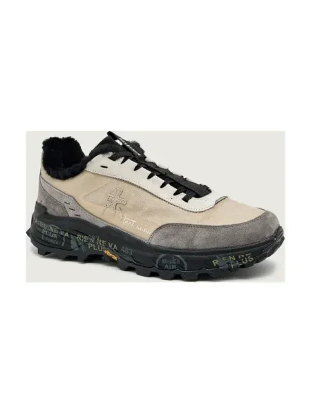 Premiata Sneakers cu adaos de piele bej