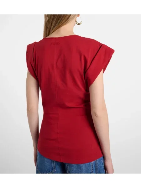 Top Isabel Marant din jerseu drapat roșu