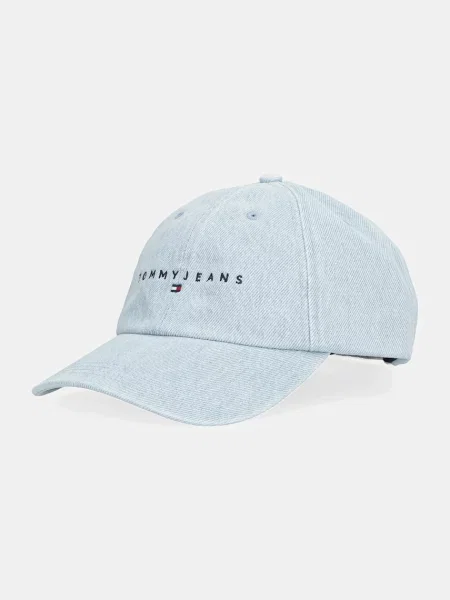 Șapcă Tommy Jeans Linear Denim Cap celest albastru