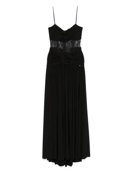Rochie maxi Nissa cu model floral de costum negru