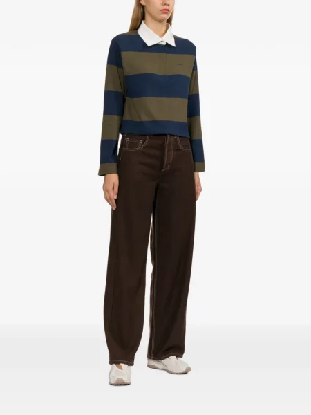 Lung tricou polo A.p.c. cu dungi albastru