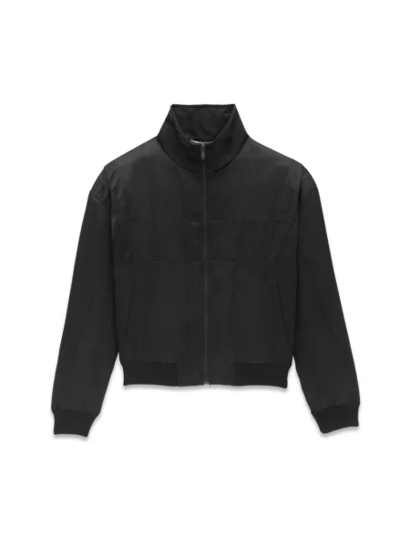 Kurtka bomber Saint Laurent wełniany typu teddy czarny
