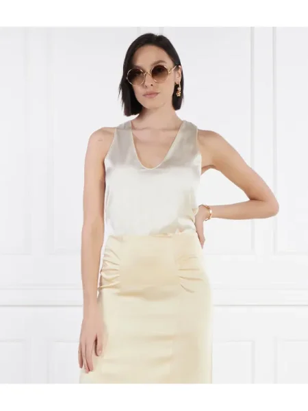 Top Patrizia Pepe din satin bej