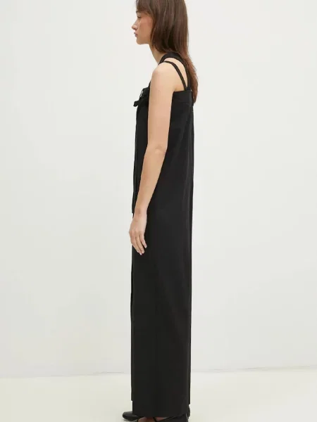 Вовняний комбінезон Maison Margiela декольте каро чорний