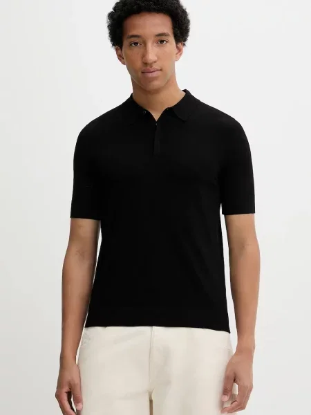 HUGO tricou polo uni negru