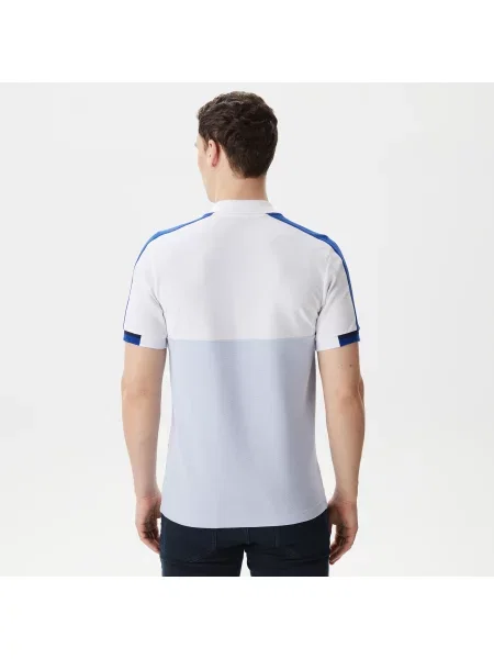 Lacoste Koszulka Polo Z Blokadą Koloru Regular Fit niebieska
