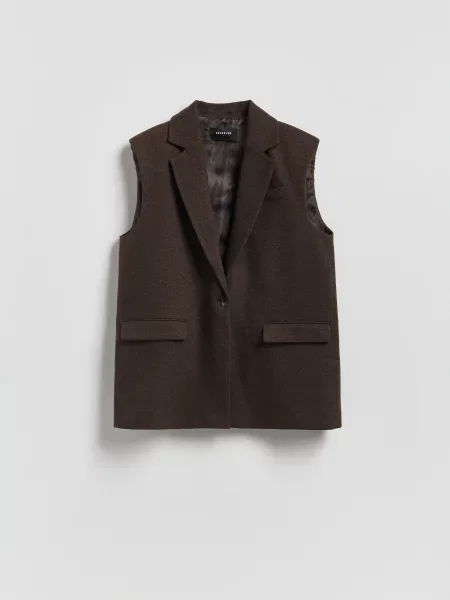 Шерстяной жилет Reserved коричневый