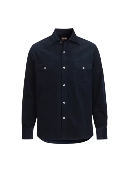 Koszula Oscar Jacobson sztruksowa niebieska