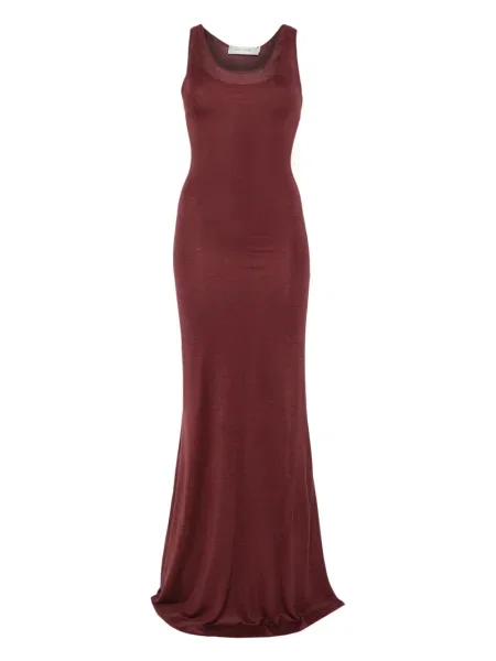 Rochie maxi Aya Muse fără mâneci de costum roșu