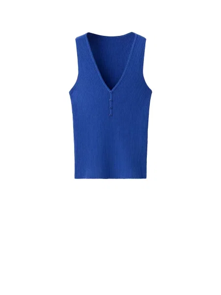 MANGO Top brodat LANITA cobalt albastru