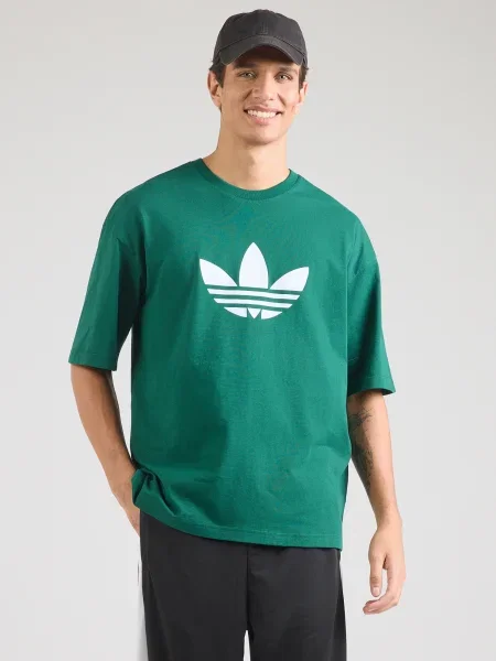 ADIDAS ORIGINALS Tricou TREFOIL verde alb