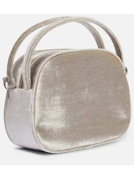Geantă Roger Vivier de catifea gri