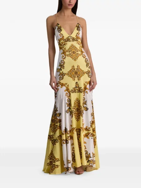 Rochie maxi Alice + Olivia cu imagine galben
