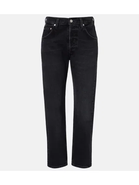 Traperice ravnih nogavica Citizens Of Humanity niski struk crna