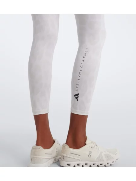 Pajkice Adidas By Stella Mccartney s potiskom z leopardjim vzorcem bela