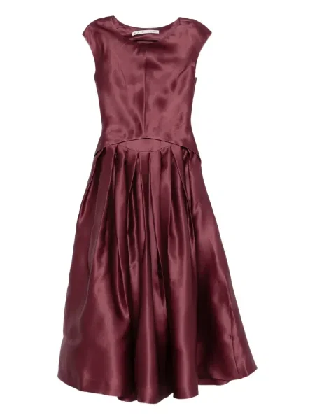 Sukienka Mark Kenly Domino Tan plisowana garniturowa fioletowa