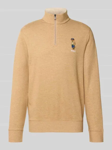 Sweter w kroju regular fit z mieszanki bawełny z dodatkiem z haftem Polo Bear Polo Ralph Lauren biała