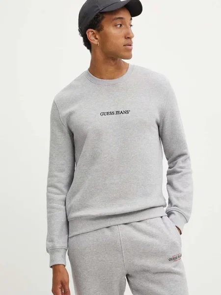Суитчър Guess Jeans с апликация сиво