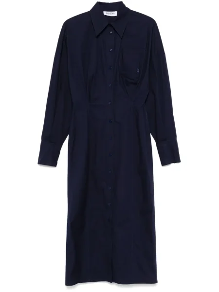 Rochie midi The Attico plisată până la genunchi de costum albastru