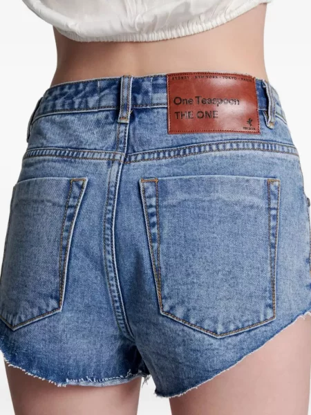 Pantaloni scurți din denim One Teaspoon albastru