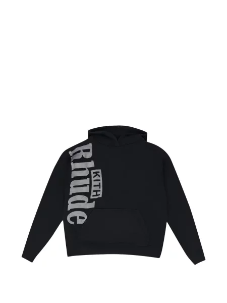Hanorac cu glugă Rhude cu imagine negru