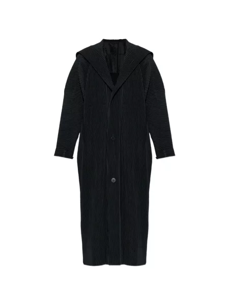 Kabát Homme Plissé Issey Miyake s kapucí černý