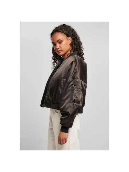 Satynowy kurtka bomber Urban Classics czarny