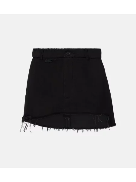 Spódnica jeansowa Balenciaga z przetarciami czarna