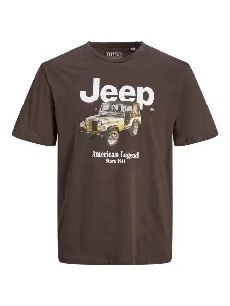 JACK & JONES Tricou maro / galben alb