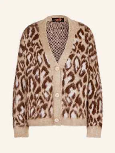 Miss Goodlife Kardigan Z Dodatkiem Alpaki braun biały