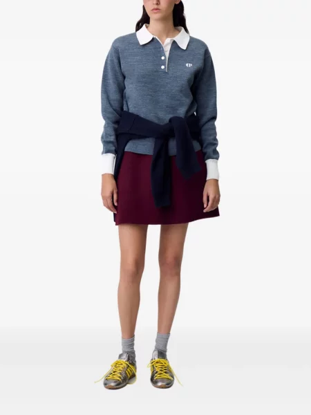 Fusta mini Claudie Pierlot de lână roșu