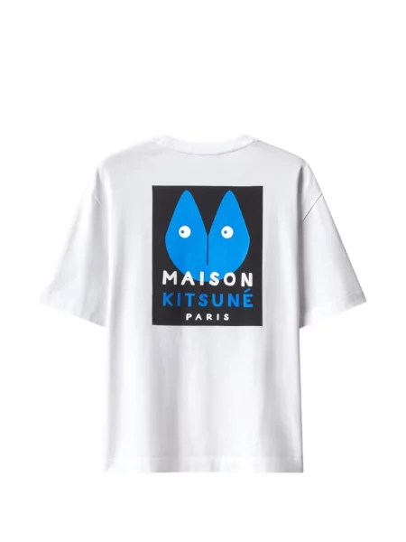Tricou Maison Kitsune cu imagine alb
